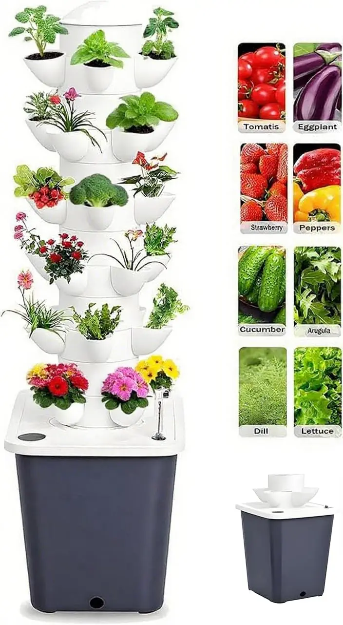 Smart Garden Vertical Planter - Vertical Hydroponic Garden System 30 Pods