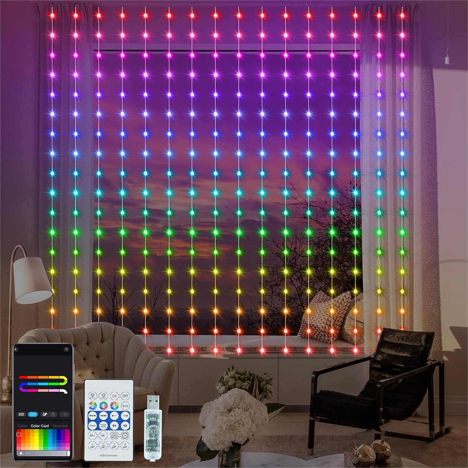 Smart Garden - Smart Curtain Lights RGB 5050 Built