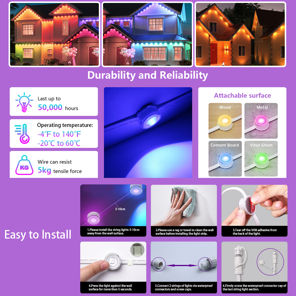 Smart WIFI RGB Eaves Lighting  - Smart Garden Diy recensie en prijs