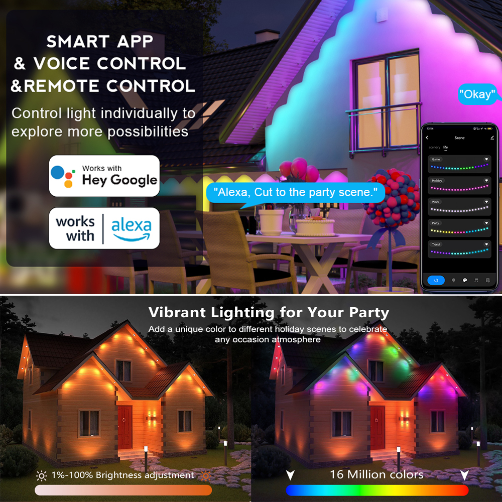 Smart WIFI RGB Eaves Lighting  - Smart Garden Diy recensie en prijs