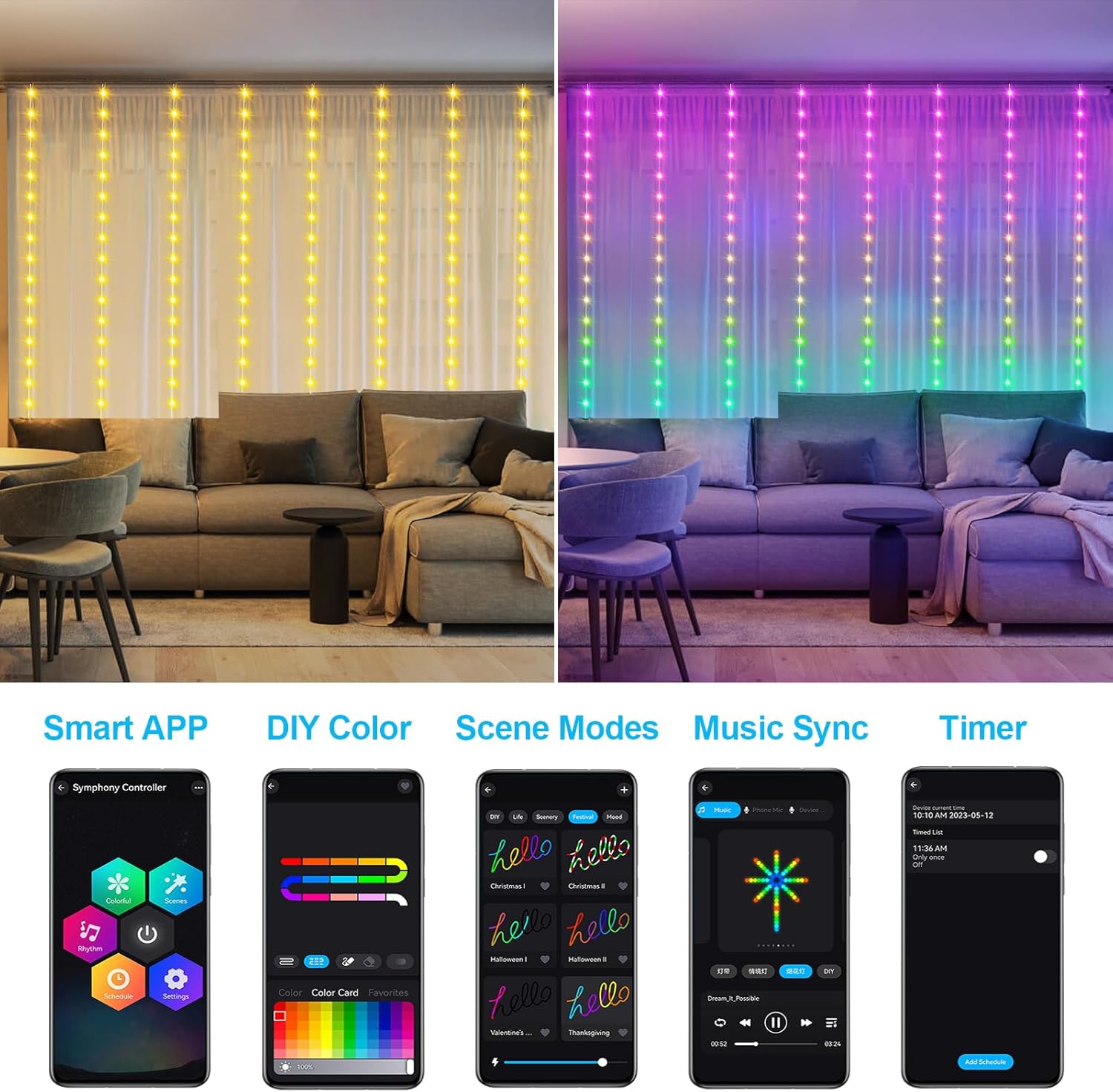 Smart Curtain Lights RGB 5050  - Smart Garden recensie en prijs
